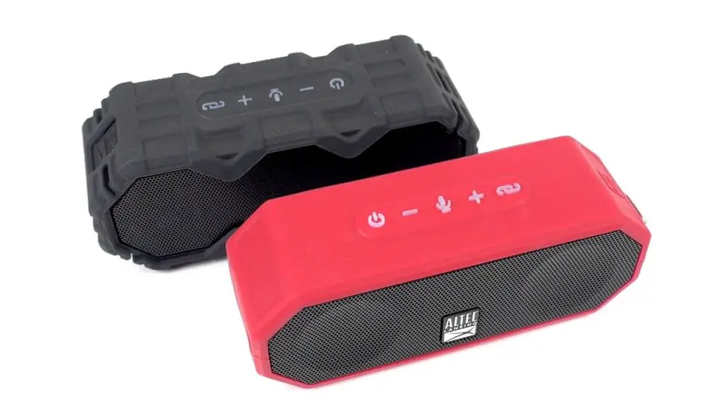 schwarze und rote Altec Lansing Bluetooth-Lautsprecher